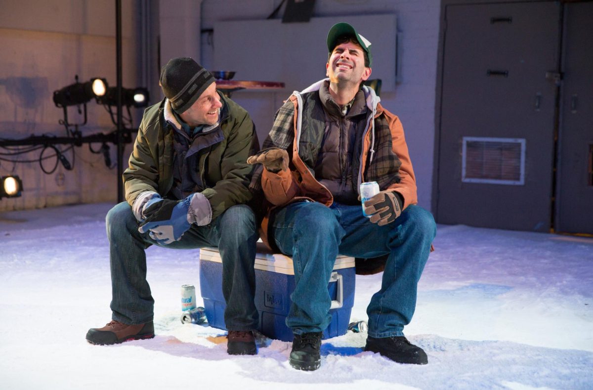 Actors Kevin Isola and John Cariani pictured here in a theater review of Almost, Maine by The New York Times. Photo Credit: Sara Krulwich, The New York Times.